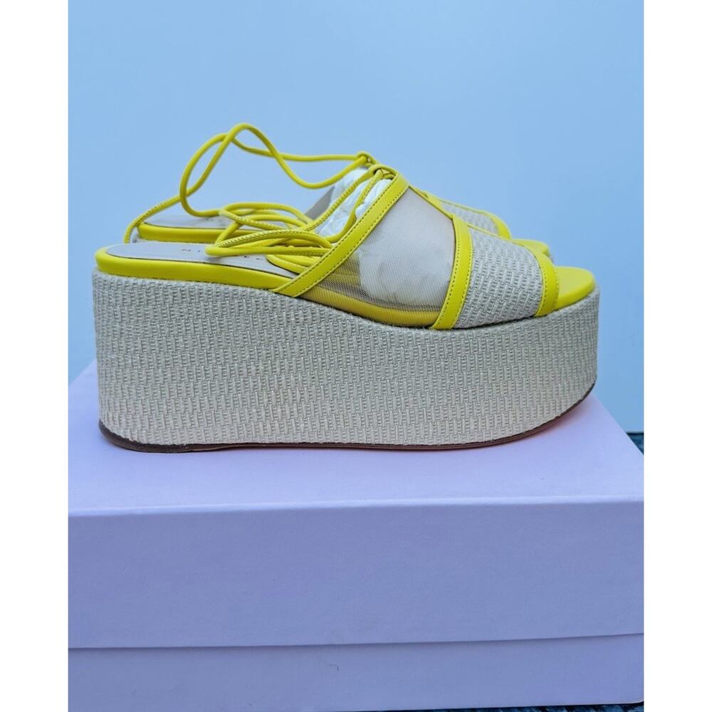 Mia Becar Ines Flatform 85 Sandals Women’s Size 38.5 Yellow Nappa